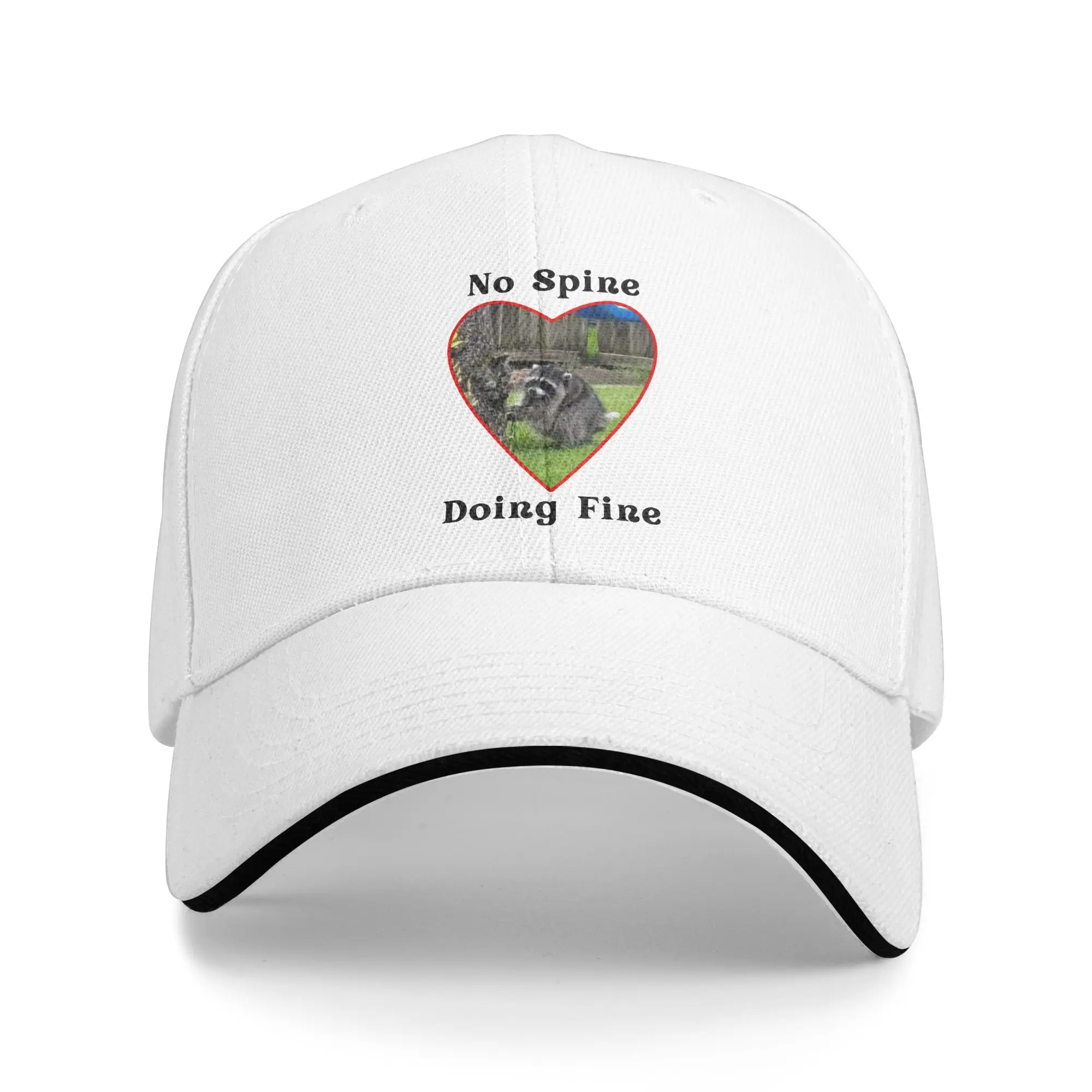 Jimothy the Raccoon No Spine Doing Fine Baseball Cap Adult Casual Sun Caps  Hats Adjustable Snapback Caps Sun Caps Winter Caps