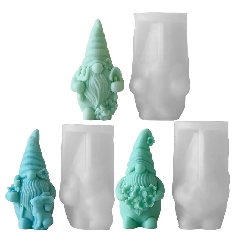 Christmas Faceless Doll Dwarf Candle Silicone Mold 3D Gnome Aromatherapy Plaster Resin Molds Baking Tools Decoration Gifts