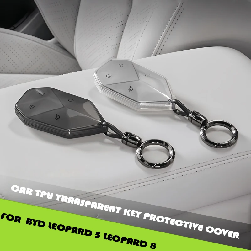 

Car TPU Transparent Key Protective Cover Fit for BYD Leopard 5 Leopard 8 Auto Key Anti-fall Protective Shell Car Upgrade Parts