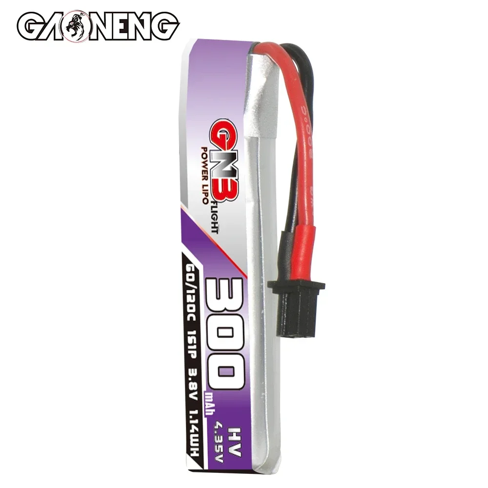 GAONENG GNB 300mAh HV 1S 60C 120C 3.8V 케이블 A30 LiPo 배터리, BetaFPV Beta75 해피모델 Emax Tinyhawk 레이싱 FPV Whoops