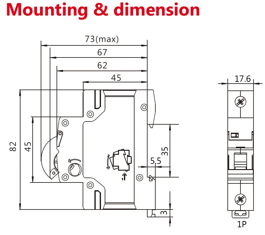 GEYA GYM8 4Pole Din Rail Switch Minature Circuit Breaker 6A-63A Din Rail MCB 400V with ON OFF Indiactor