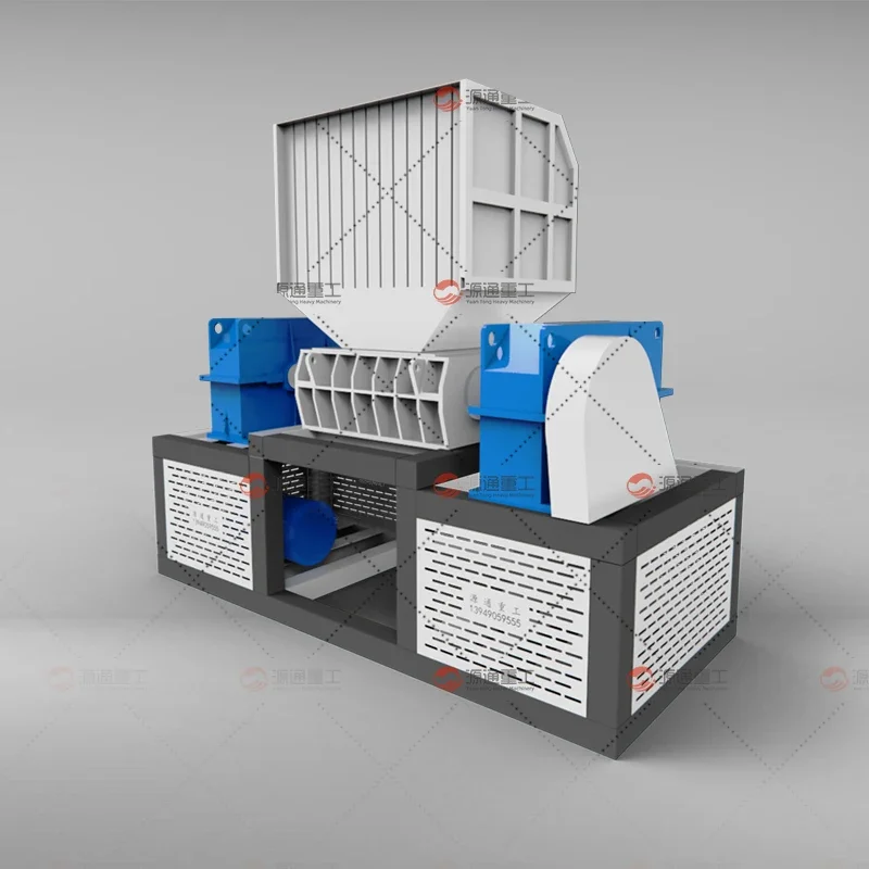 scrap metal shredder fabric dual shaft shredder twin shaft plastic shredder for recycling for sale