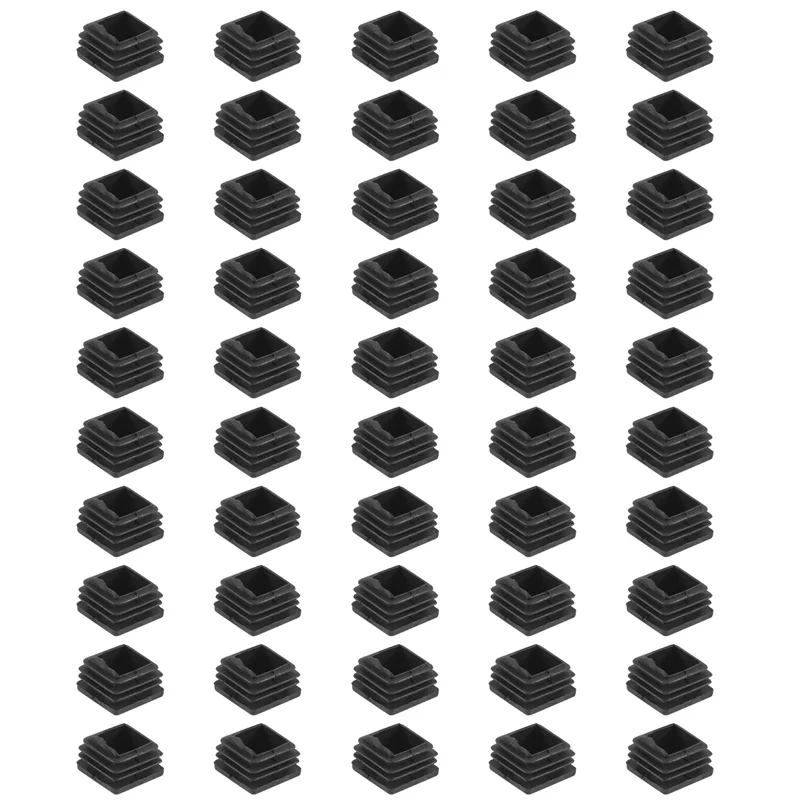 Stuhlbein-Kunststoff-Endkappe, quadratischer Rohreinsatz, schwarz, 20 mm x 20 mm, 50 Stück-A83Z