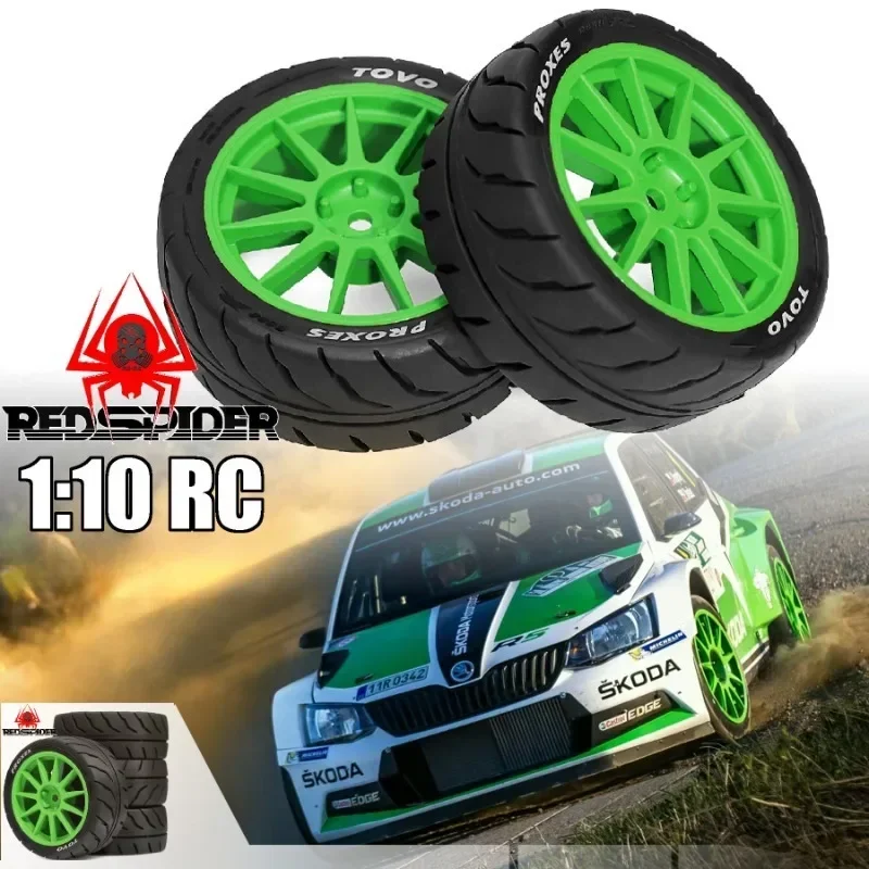 

4pcs 68mm Rubber Tires with 12mm Hex for Tamiya TT01, XV02 WLtoys and Many Other Brands' 1/10 RC Racing Cars