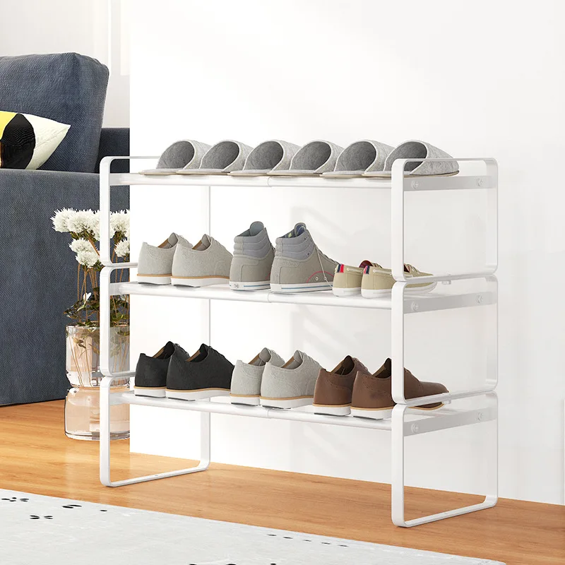 

Multi-layer storage rack capable of overlapping shoes and slippers for household use across telescopic shoe racks