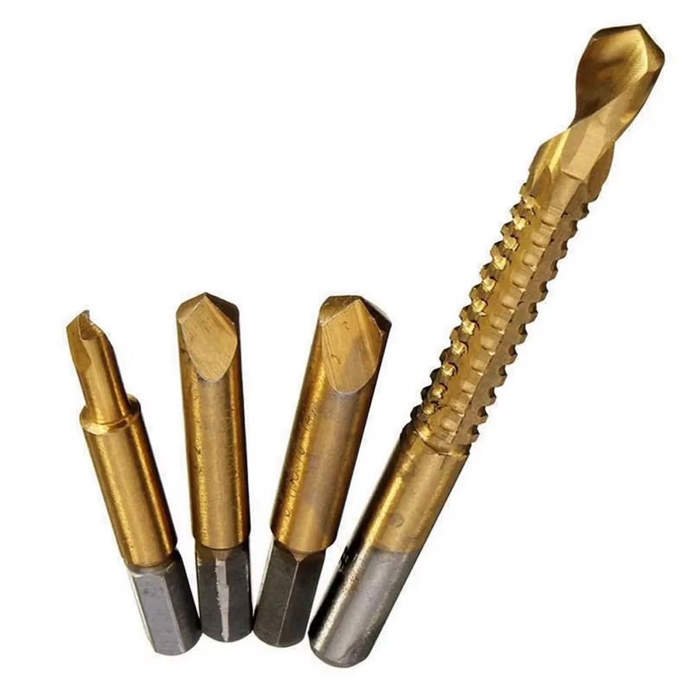 Extracteur de vis cassé endommagé en titane HSS, extracteur de 2,2, scie à cloche, foret, outils de travail de calcul, 4 pièces