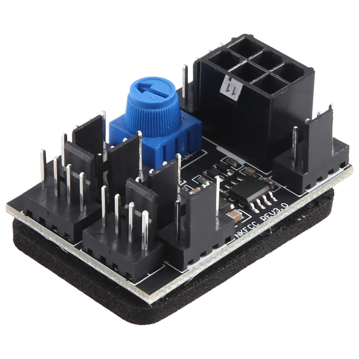 3-Pin 4-Pin Fan Adapter PWM PC Case Cooling Fan Hub 8-Way Splitter 12V Speed ​​Controller with 6-Pin Power Port