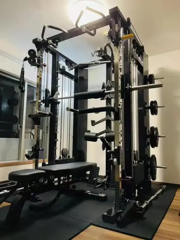 Commercial Home Gym Equipment Fitness Equipment Smith Machine Multifunktional Multi Smith With Lat Pulldown