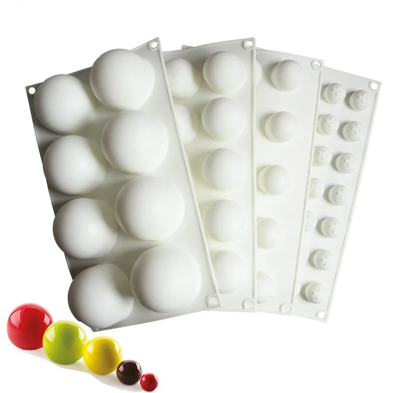 Silicone Chocolate Mold Silicon Ball Cake Moulds 3D Half Sphere Candy Truffle Baking Tray 1piece