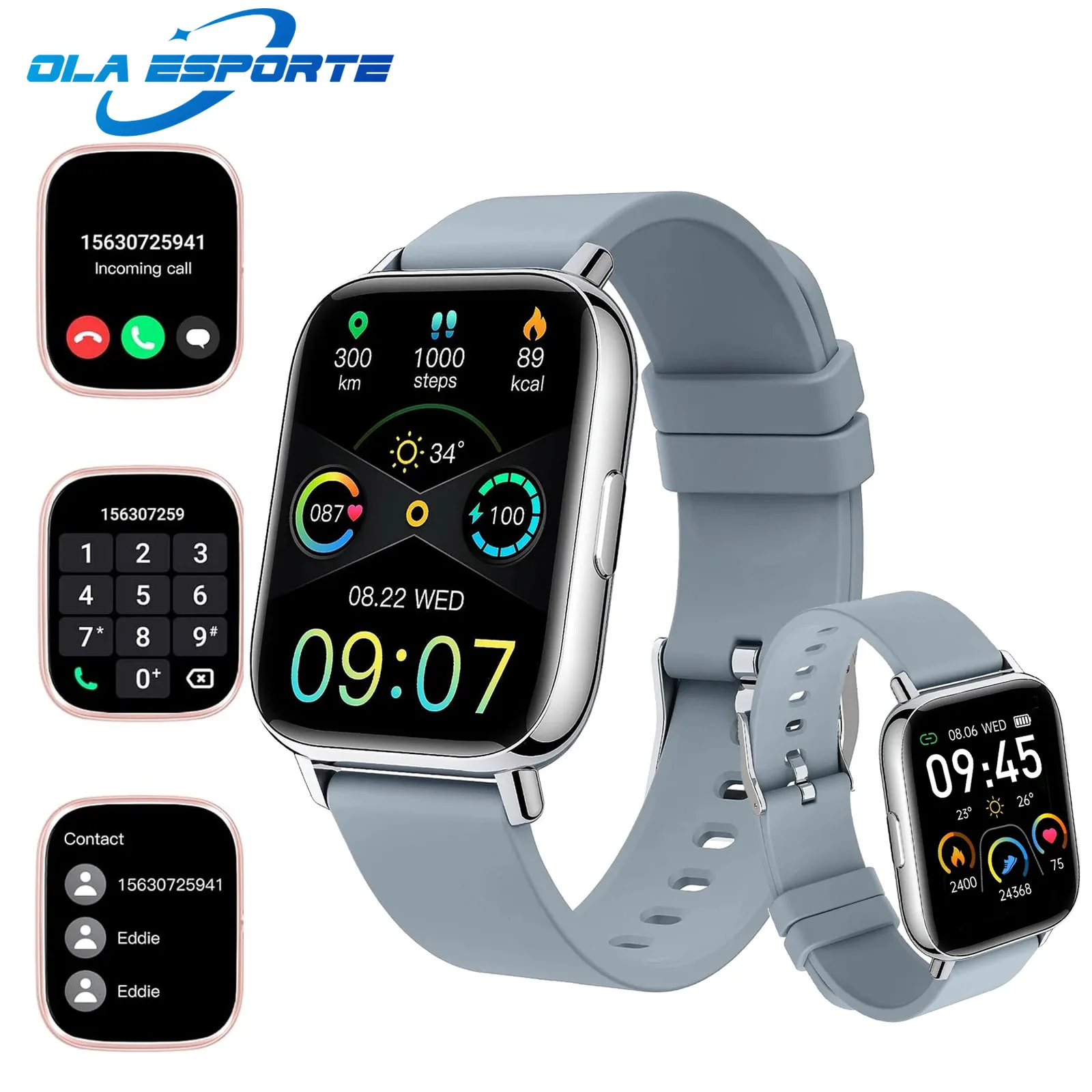 

OlaEsporte NewSmart Watch Фитнес-трекер Смарт-часы с полным сенсорным экраном Фитнес-часы Монитор сердечного ритма Шагомер Монитор сна