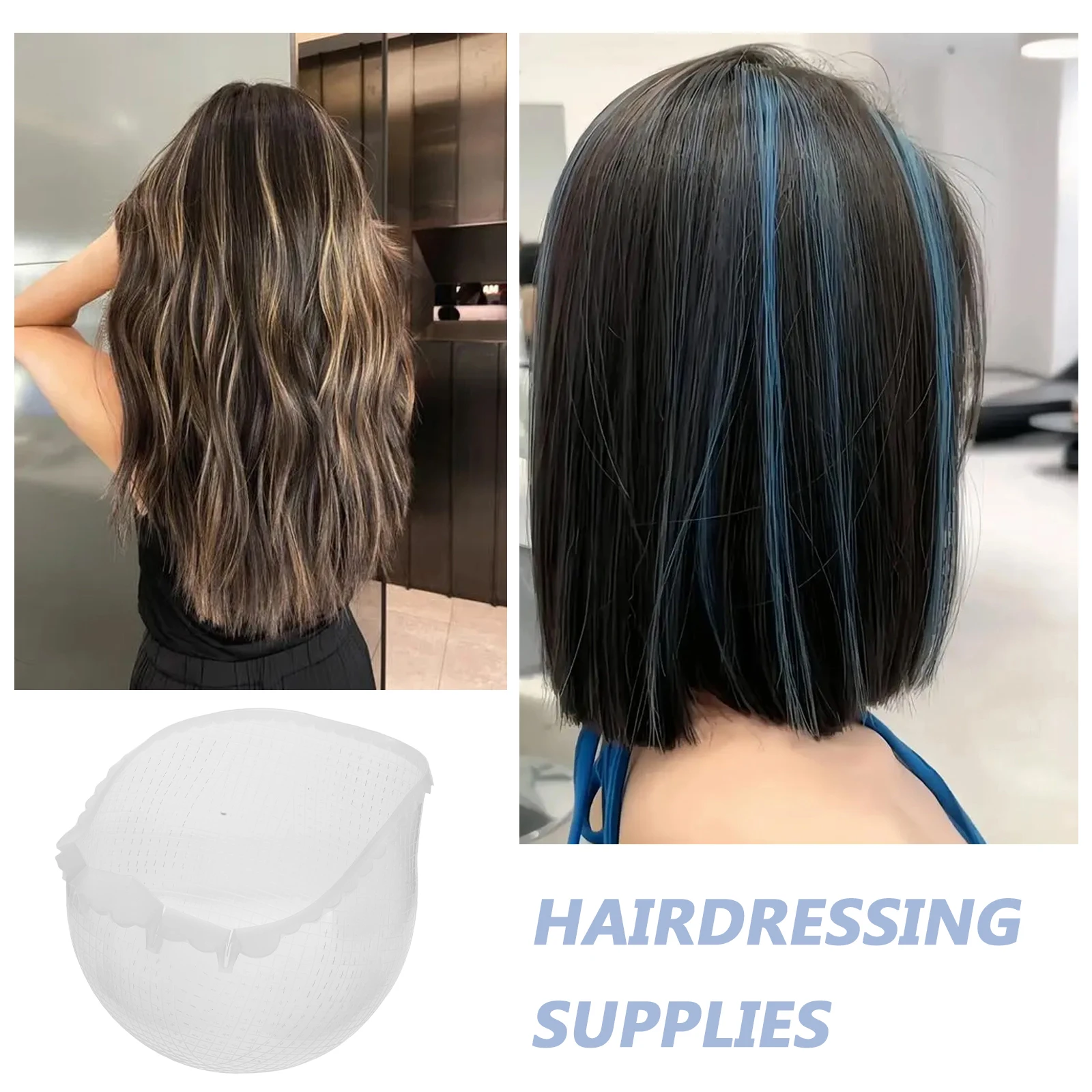 

Silicone Cross Hole Highlight Hat Cap for Hair Color Dye Bleaching Frosting Salon Reusable Elastic Design Women Styling Tool