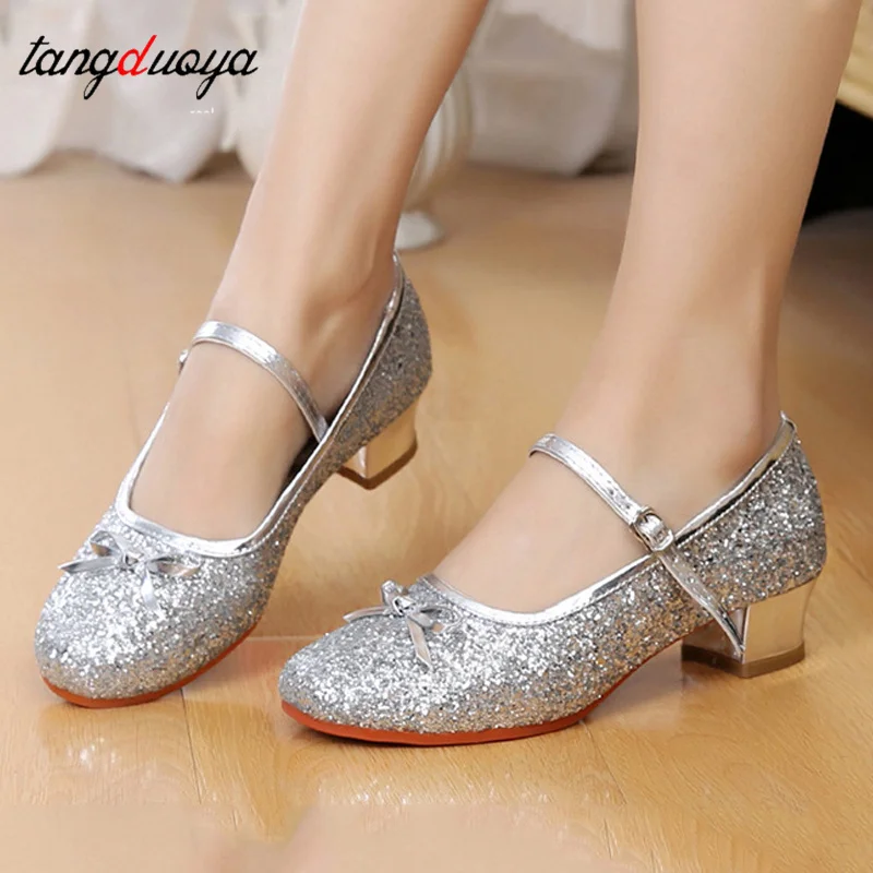 

Shining outdoor dance shoes latin woman dancing shoes salsa ballroom woman shoes round toe shoes zapatillas mujer Stage Performa