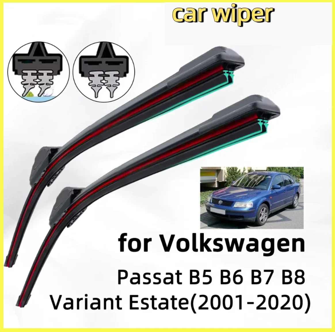 

Double Rubber Car Wiper for Volkswagen Passat B5 Passat Variant Estate Front Wiper Blades Brushes Cutter Accessories Windscreen