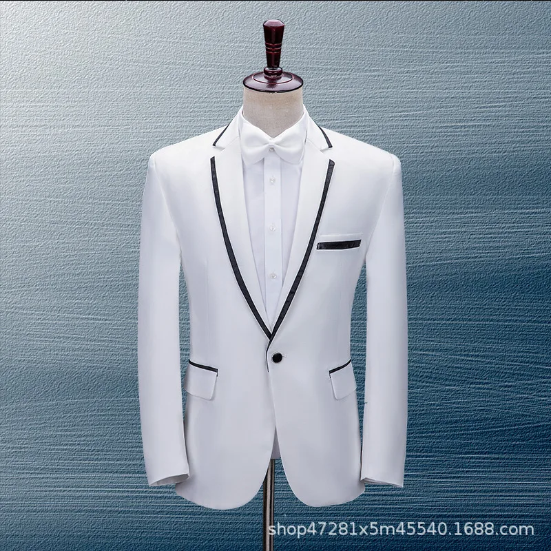 HOO 2024 Men's Color Matching blazer Singer Host Performance Photo Studio Photography   blaser