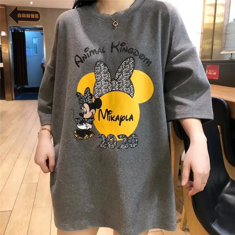 

Mickey Mouse Doll T-Shirt Goth Women Naughty Cartoon Rap Hip Hop Y2k Summer Fashion Loose T-Shirt Oversized Couple Tops Clothing