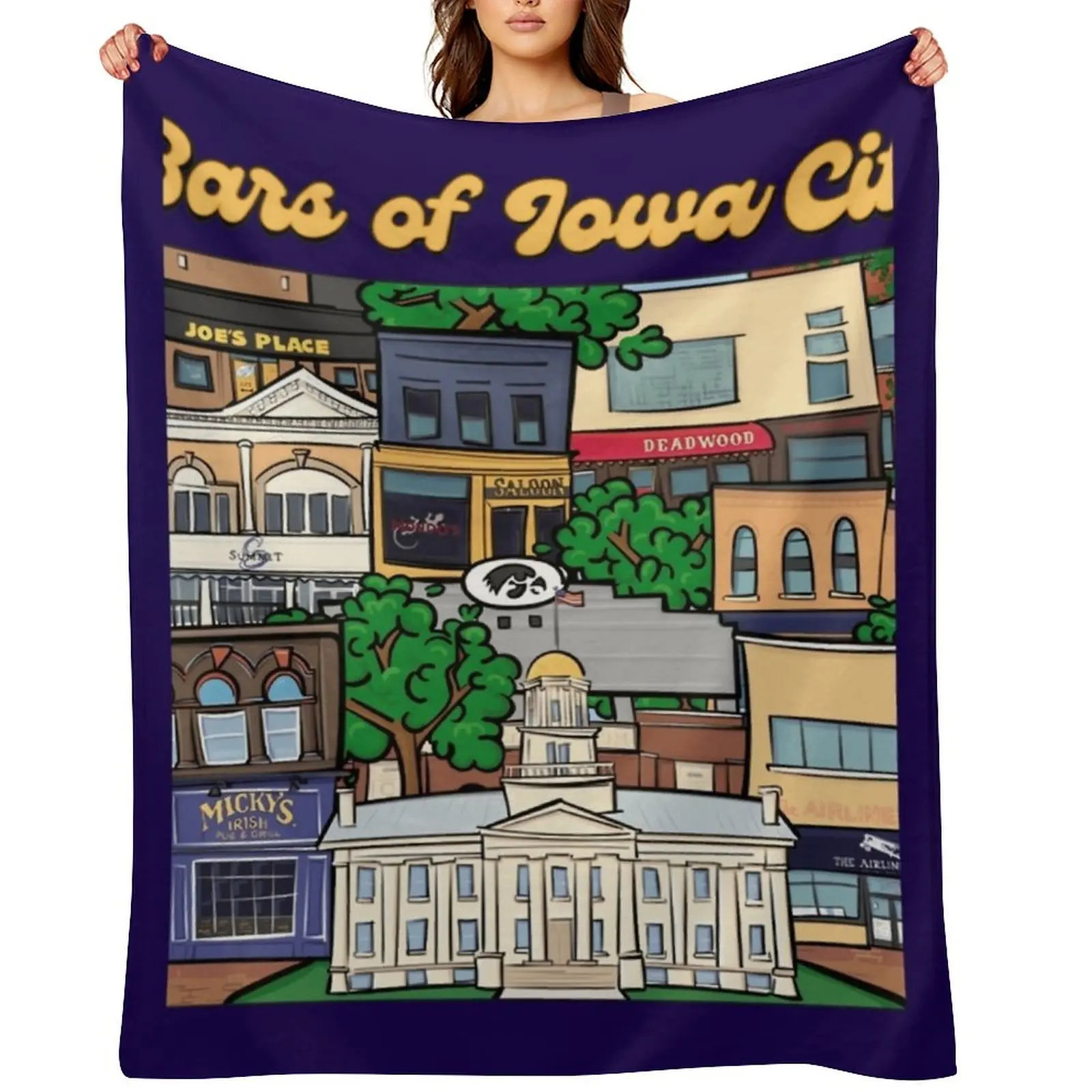 

Bars of Iowa City Throw Blanket sofa bed Furrys Plaid on the sofa Winter beds Blankets