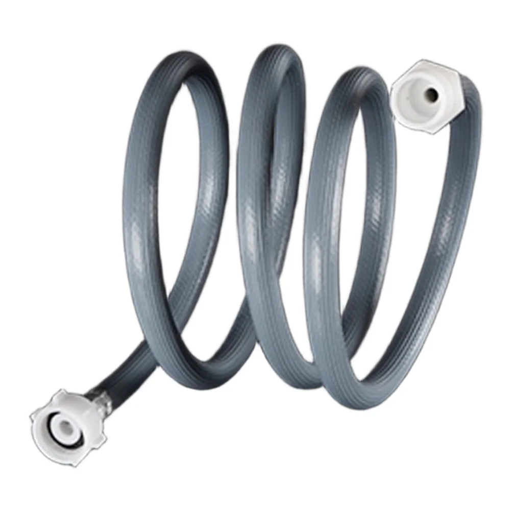 6 point screw inlet washing machine water hose extension 4/5 meter flexible gray PVC material suitable for European drum washers
