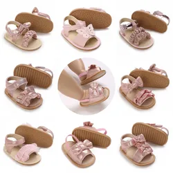 0-18M Baby Cute Preschool Summer Sandals Pink Princess Casual Soft Rubber Sole Anti slip Single Shoes Girl's Walking Shoes
