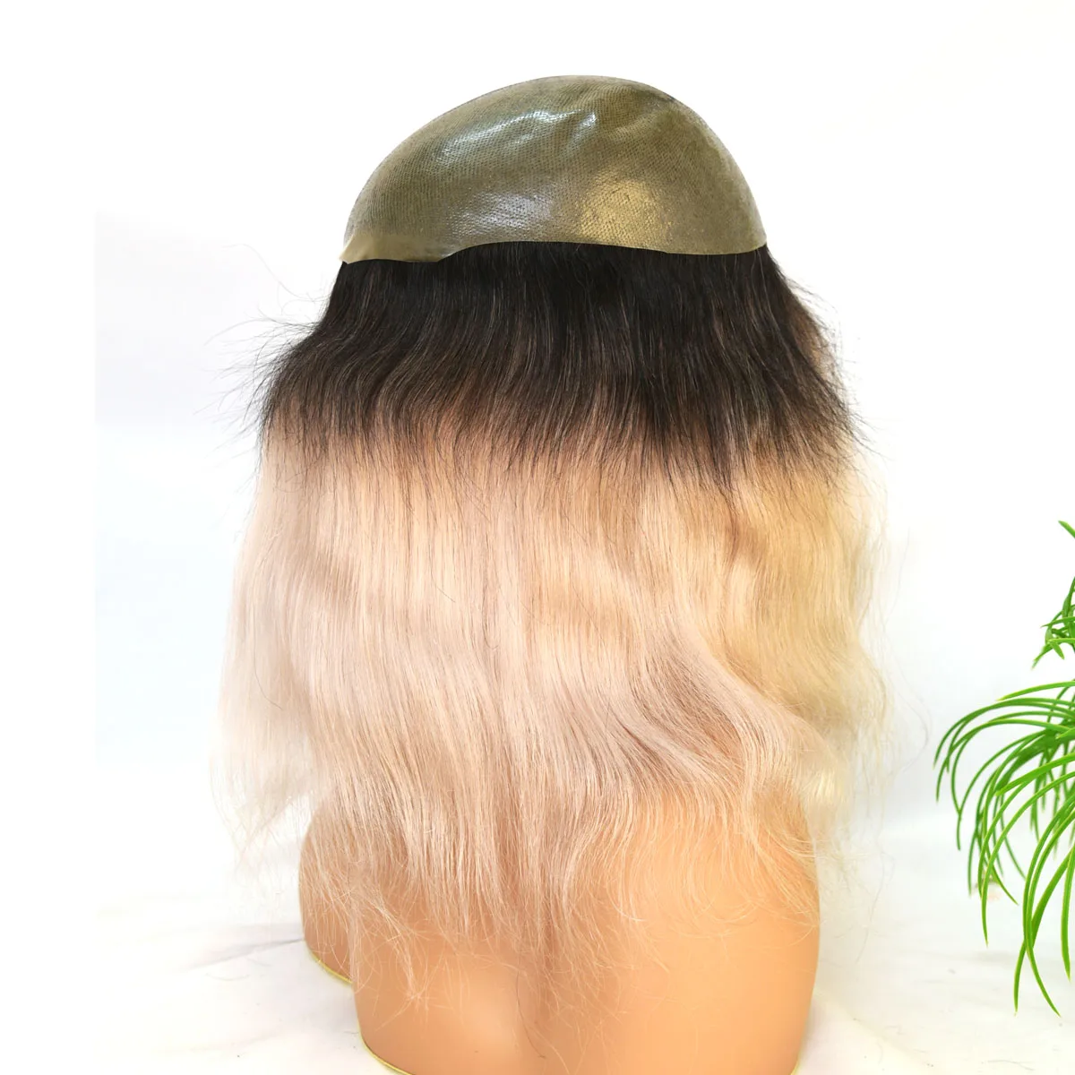 شعر مستعار بشري بطول 12 بوصة للنساء # 1BT اللون الرمادي 10x8 بوصة نظام استبدال الشعر رقيقة الجلد قاعدة PU كاملة #4