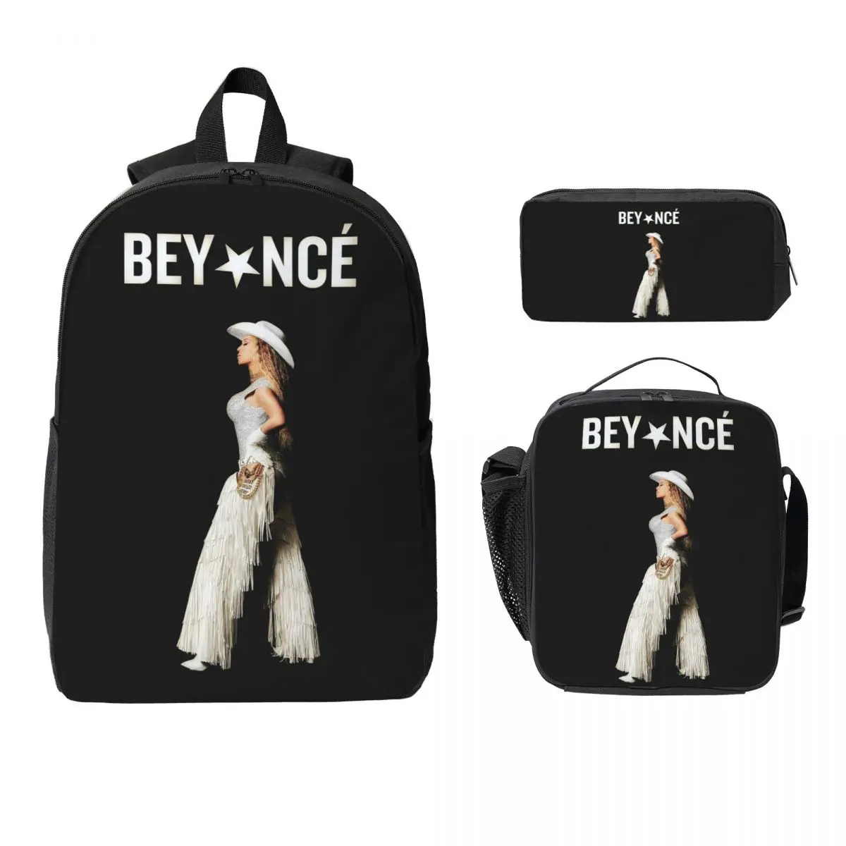 

Singer Beyonce Cowboy Carter 2025 Tour Backpack BookBag School Bag Laptop Shoulder Bags 3ps Insulated Lunch Bag Pencil Case