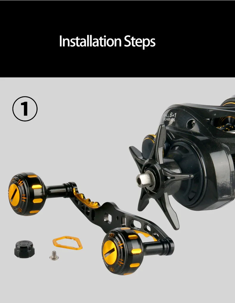 DEUKIO Carbon Fiber Baitcasting Angelrolle Griff Modifikation Metall EVA Knöpfe Rocker Leichter DIY Ersatz – Detail 3