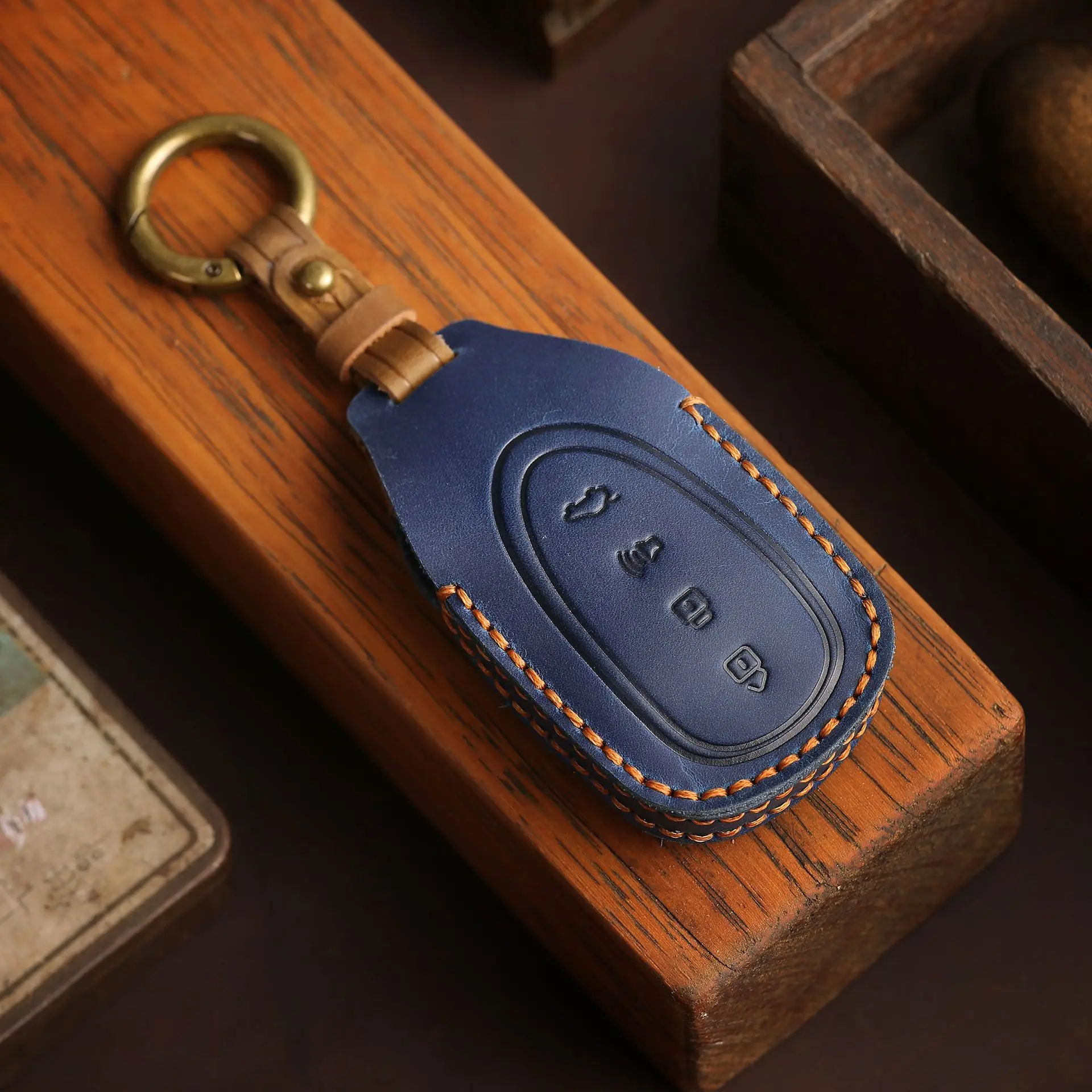 Fits 23 Weipai Blue Mountain Key Case Cover Genuine Leather Handcrafted Remote Control Protective Case for Wey