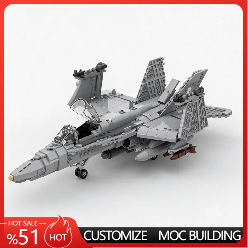 935 PCS Military Airplane F18C Hornet Fighter Jet Model Building Blocks Assembly Educational Toy Birthday Popular Gift For Boys