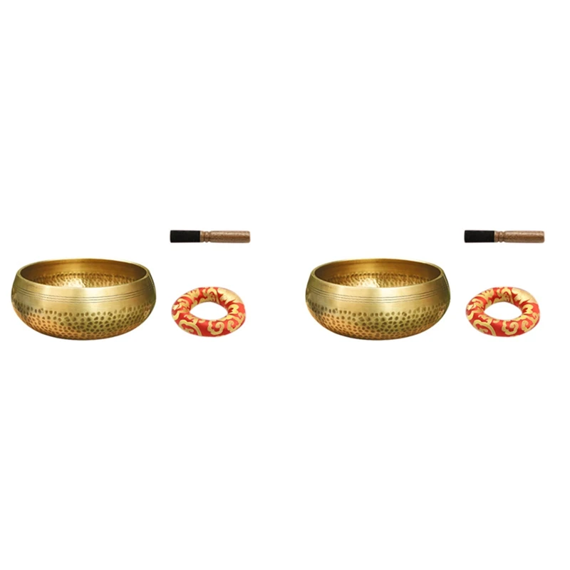 

2X Nepal Handmade Copper Tibetan Bowl Yoga Meditation Chanting And Buddhist Music Bowl Promotion