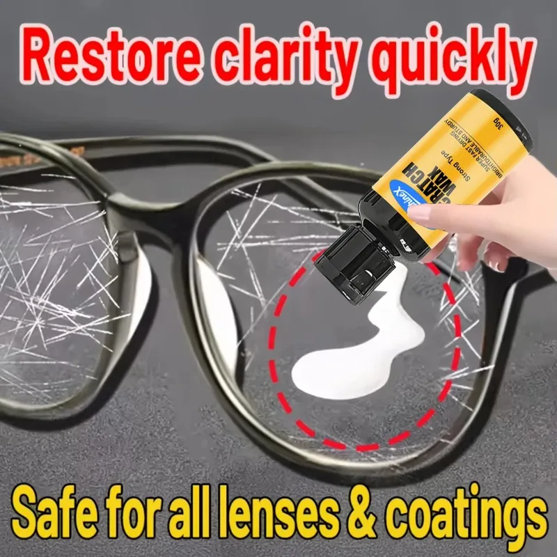 Glass scratch repair solution - Glasses scratch repair resin - Scratch resistant care cream that does not require polishing