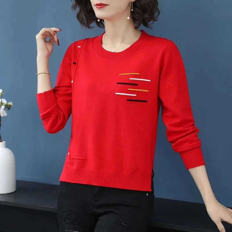 2023 New Spring Autumn O-neck Sweater Women Jumper Basic Warm Clothes Female Pull Femme Knitted Pullover Sweater and Pullovers