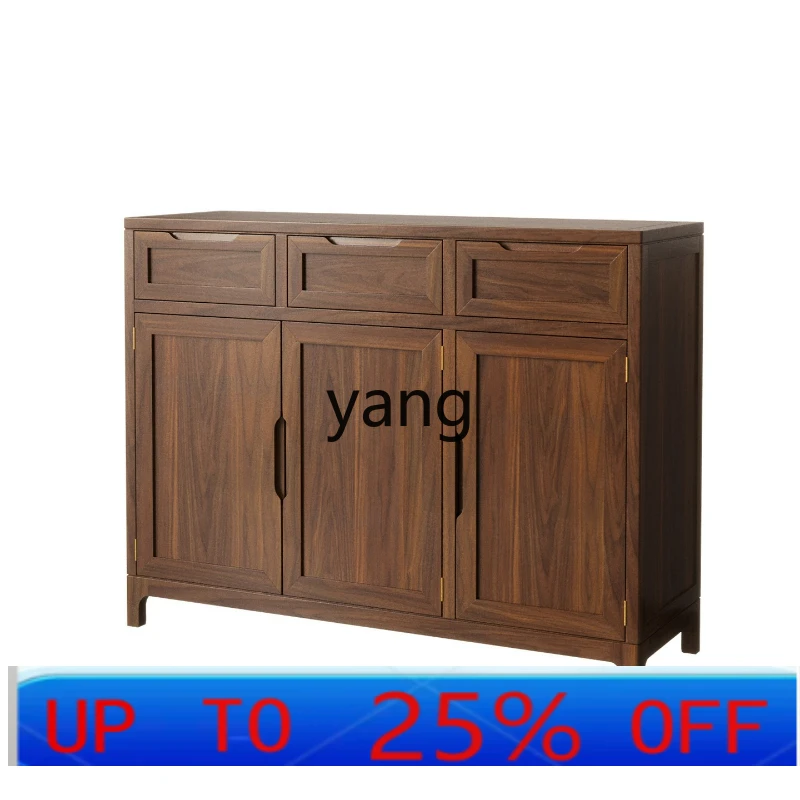 

LTT all solid wood dining side cabinet living room wall locker simple modern floor tea cabinet