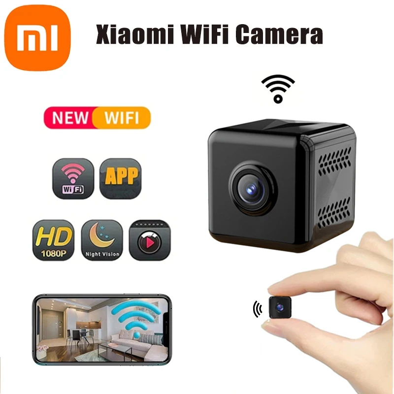 Xiaomi-minicámara inalámbrica de seguridad para interiores, cámara pequeña de 1080P con WiFi para exteriores, detección de movimiento para mascotas,