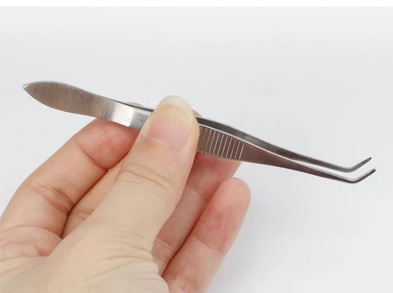 5PCS Gerade/Ellenbogen 10cm Edelstahl Pinzette Spitze Kann Verwendet Werden Für Labor Lehre Clips Praxis Kleine pinzette – Detail 8