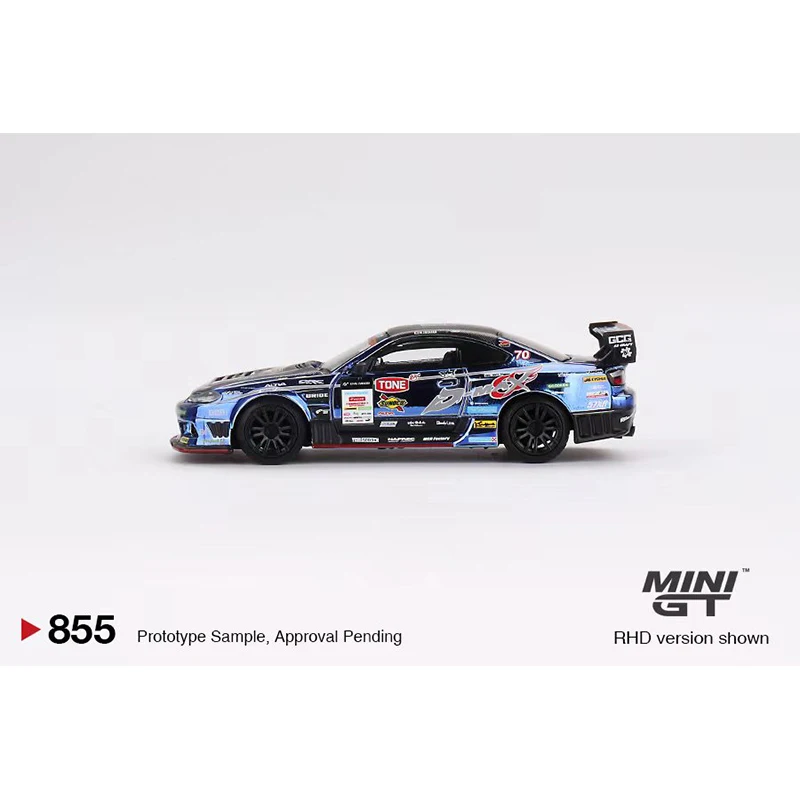 ของเล่นจิ๋วของสะสมโมเดล855 1:64 Silvia S15 D MAX Racing #70 Diecast diorama