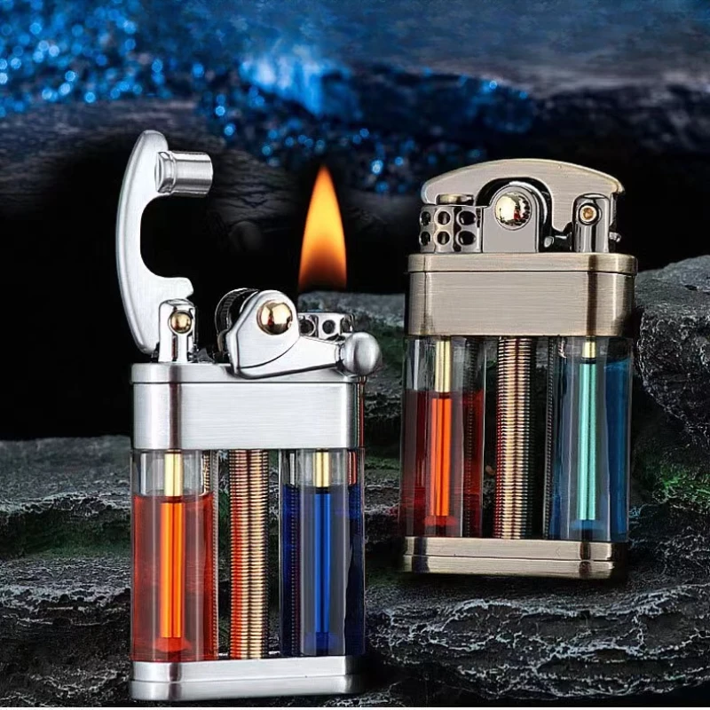 ZORRO Various Selection Transparent Oil Tank Kerosene Lighter Small Portable Creative Retro Grinding Wheel Lighter