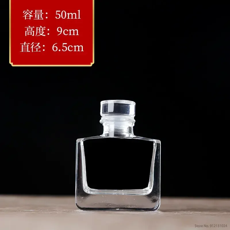 Glass Alcohol Bottle with Airtight Stopper, Whiskey Decanter, Liquor Glass Bottle, 200ml