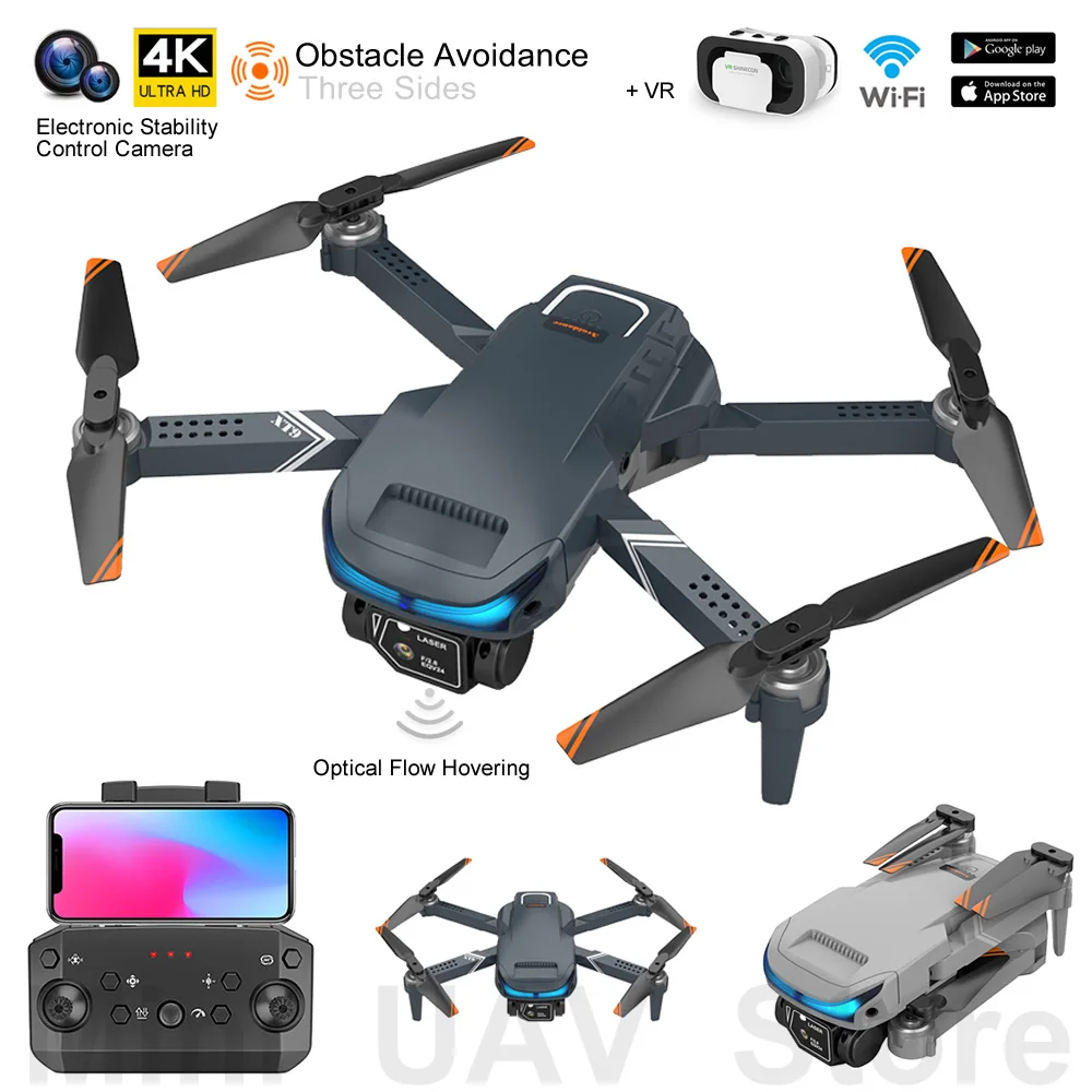 XT9 Mini UAV VR Drone 4k Folding Quadcopter With ESC Camera Obstacle Avoidance RC Helicopters Optical Flow Hovering Free Return