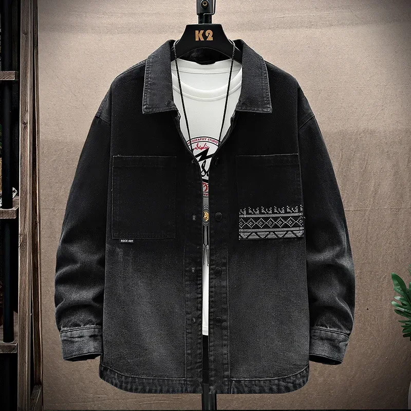 LIBIELIY New Men's Loose And Trendy All-match Shirt Jacket With Vintage Wash For Spring And Autumn In Japanese And Korean Retro