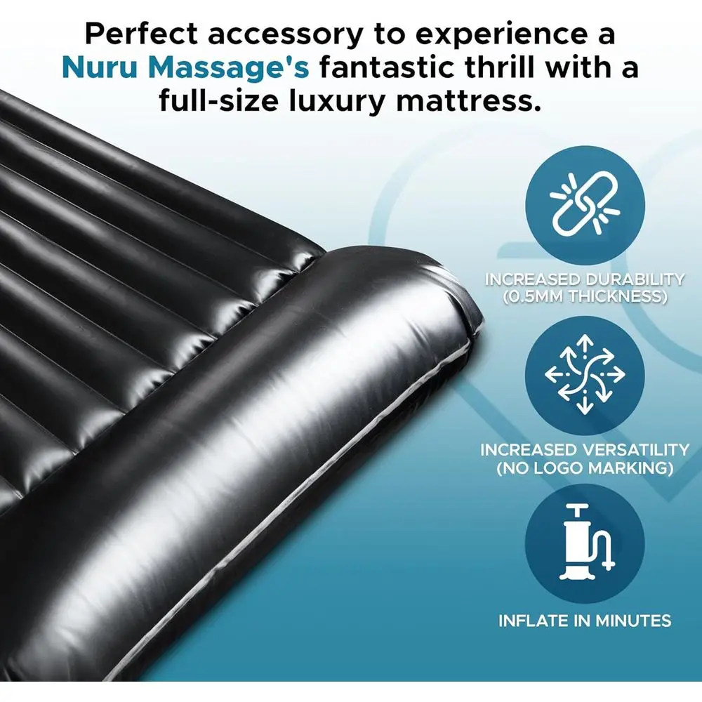 مرتبة تدليك Nuru متينة قابلة للنفخ من مادة PVC |   مقاوم للماء، 88 × 48 × 6 |   مقاومة للزيت والماء والسيليكون
