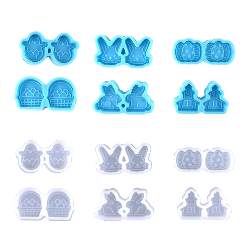 Earrings Resin Moulds Easter Rabbit Epoxy Casting Mold for Jewelry Making