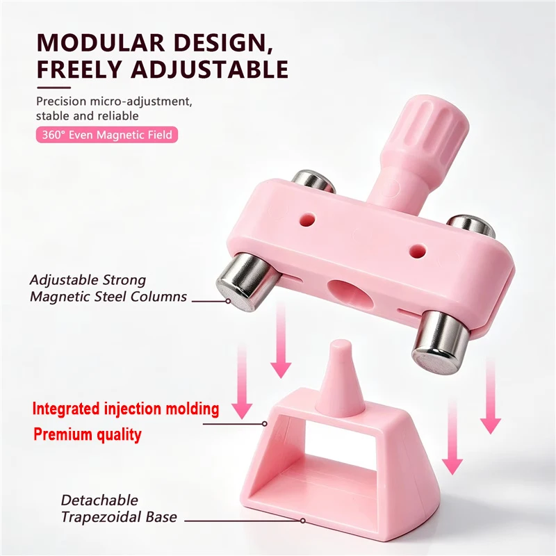 One-Click Suction Automatic Cat Eye Nail Magnet Tool Powerful 360° Rotating Magnetic Stand for Full Glass Beads Gel Polish Manic