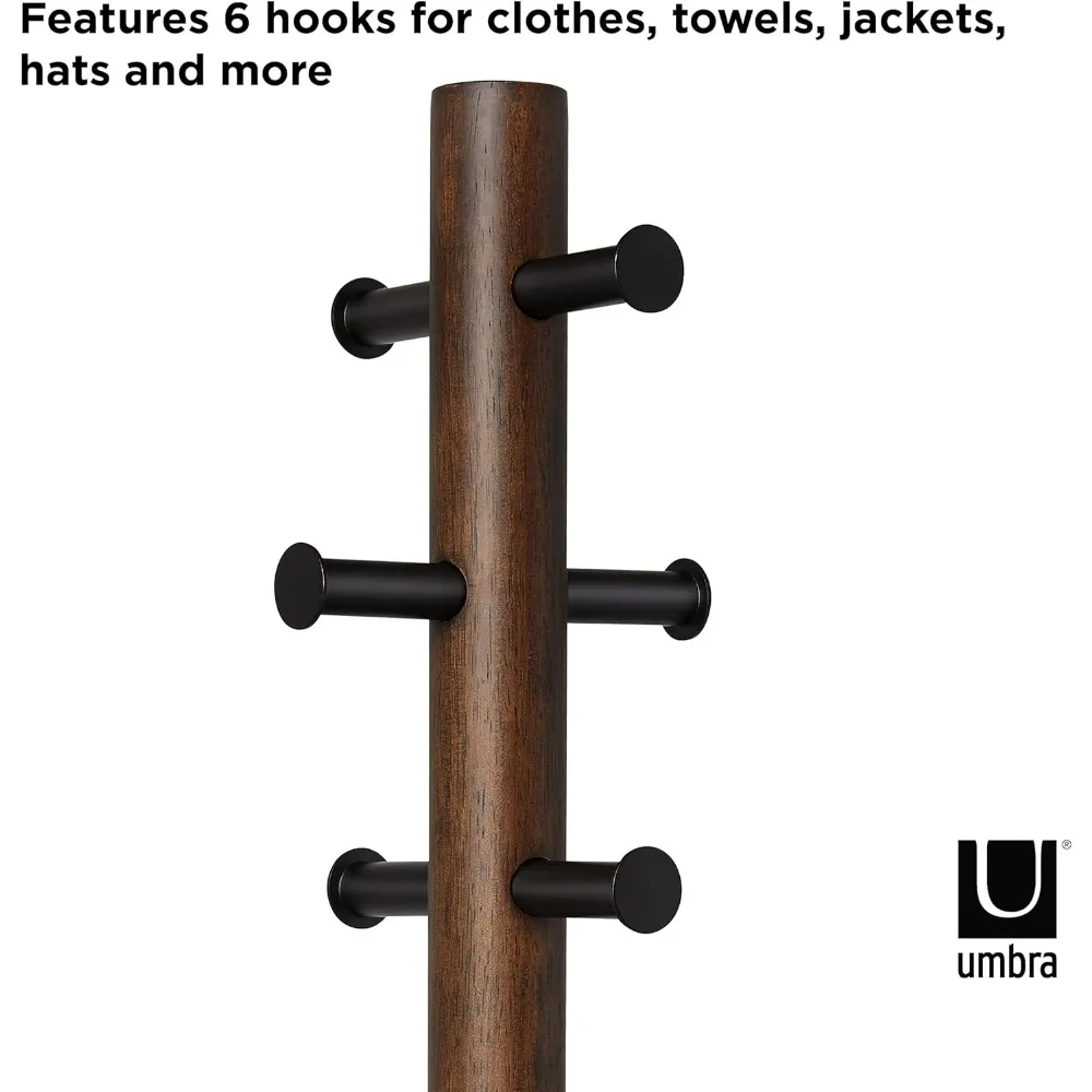 Combinação de cabide e banco de nogueira preta