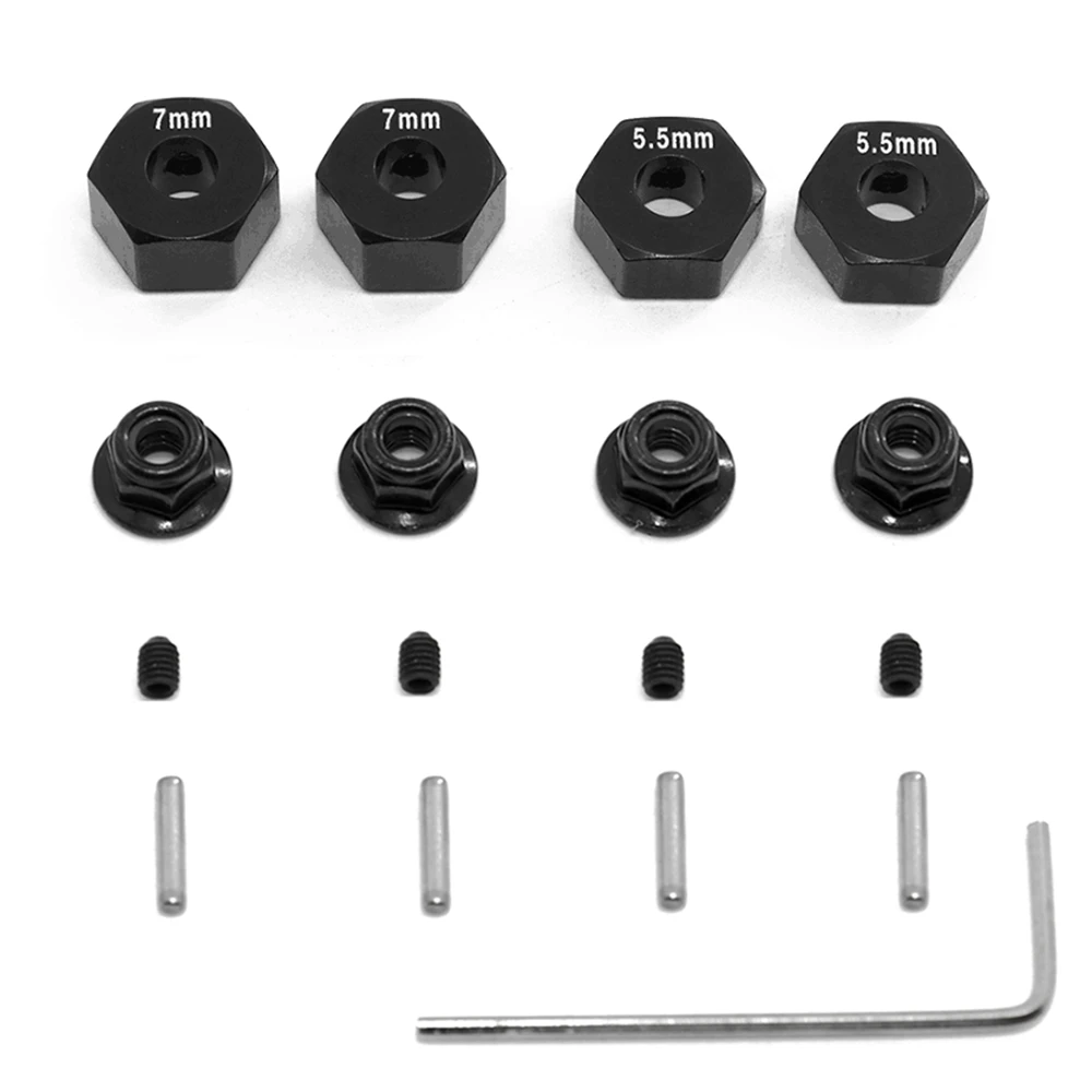 Metal Hex Wheel Hubs Pins and M4 Flanged Lock Nuts Set for Traxxas Slash 2WD 1/10 Upgrade Parts Replace 1654 3654,4