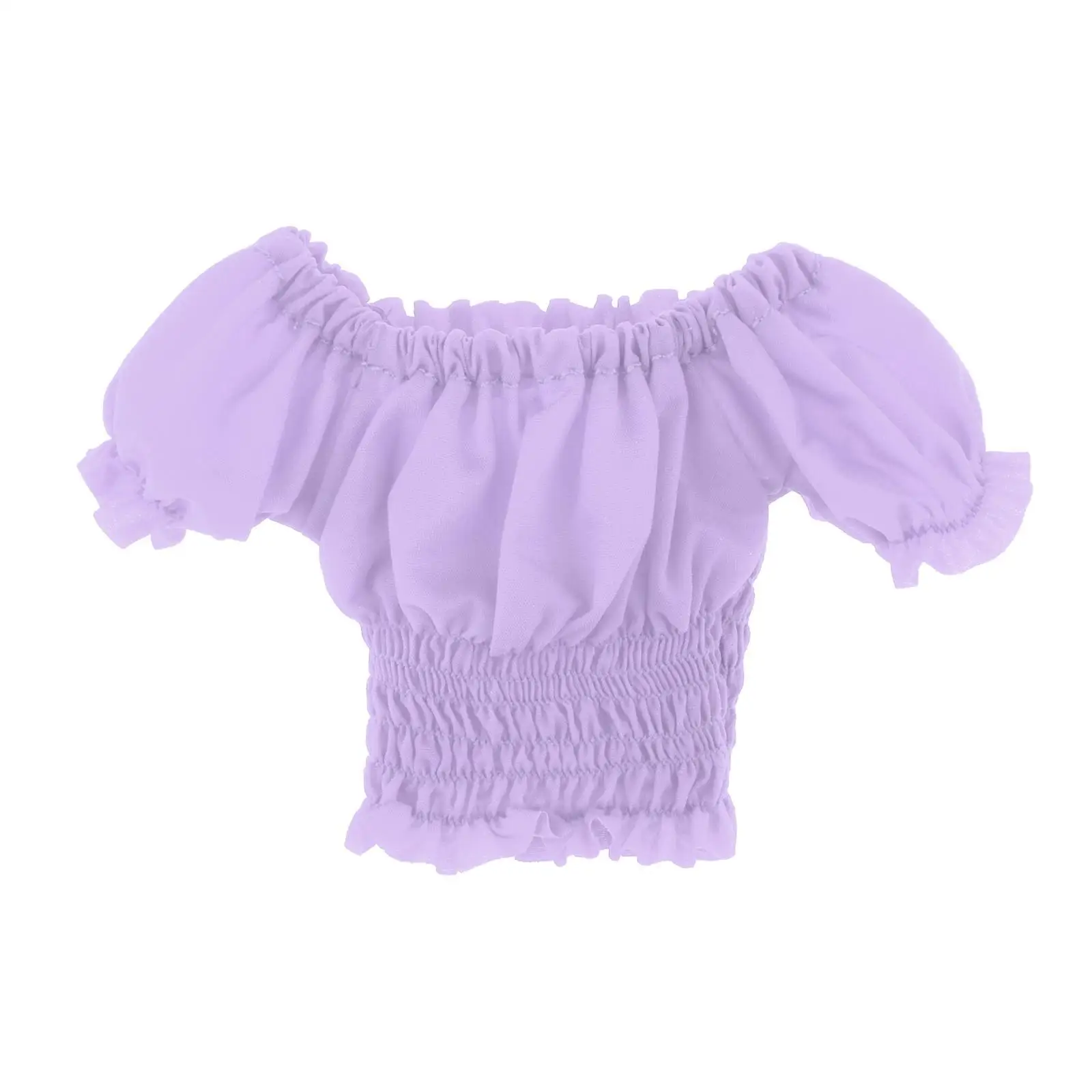 

1/6 Female Clothes Puff Sleeve Top T-shirt Fit 12’’ Action Figure Red D