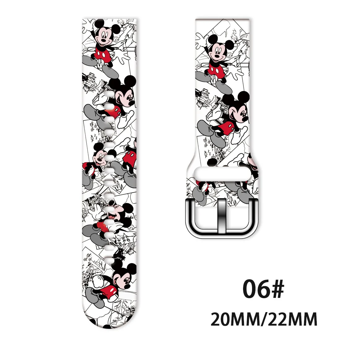 Disney-Correa de reloj de Mickey y Minnie para Huawei watch 2Pro GT/GT2, Samsung galaxy watch/active2/gear sport/s3 Sz, Correa clásica de 20mm y 22mm