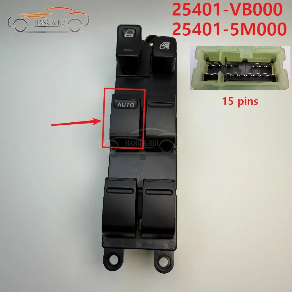 25401-5M000 Power Window Lifter Master Control Switch for Nissan Navara Pickup D22/Paladin KA24DE 25401-VB000 25401-3S400