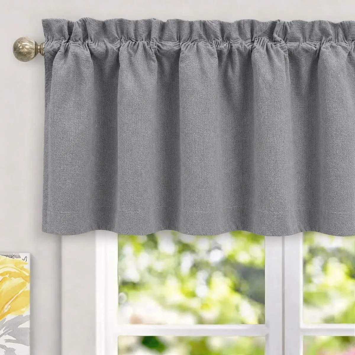 Set of 4 Gray Vintage Minimalist Full Blackout Window Curtains, Made of Lightweight Polyester Fabric with a Linen-Like Texture, Black Lining for 100% Blackout and Privacy Protection, Rod Pocket Design, Washable and Suitable for All Seasons, Bohemian Home Decor, Ideal for Kitchens, Hallways, Bay Windows, and Small Bedroom Windows