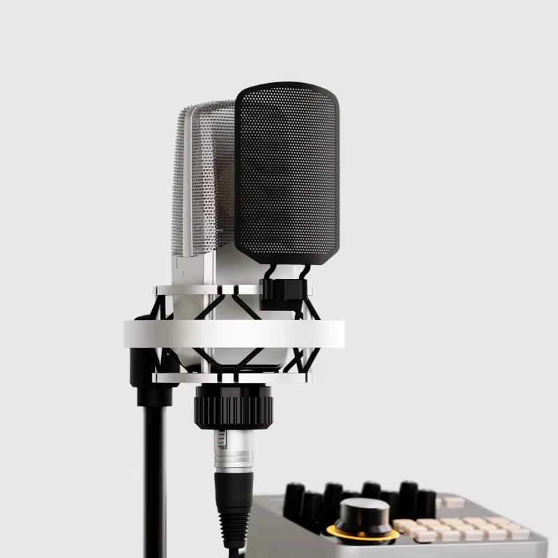 Profissional V8 Audio Sound Card Podcast Condenser Microphone Set for Live Streaming Recording Dubbing ASMR