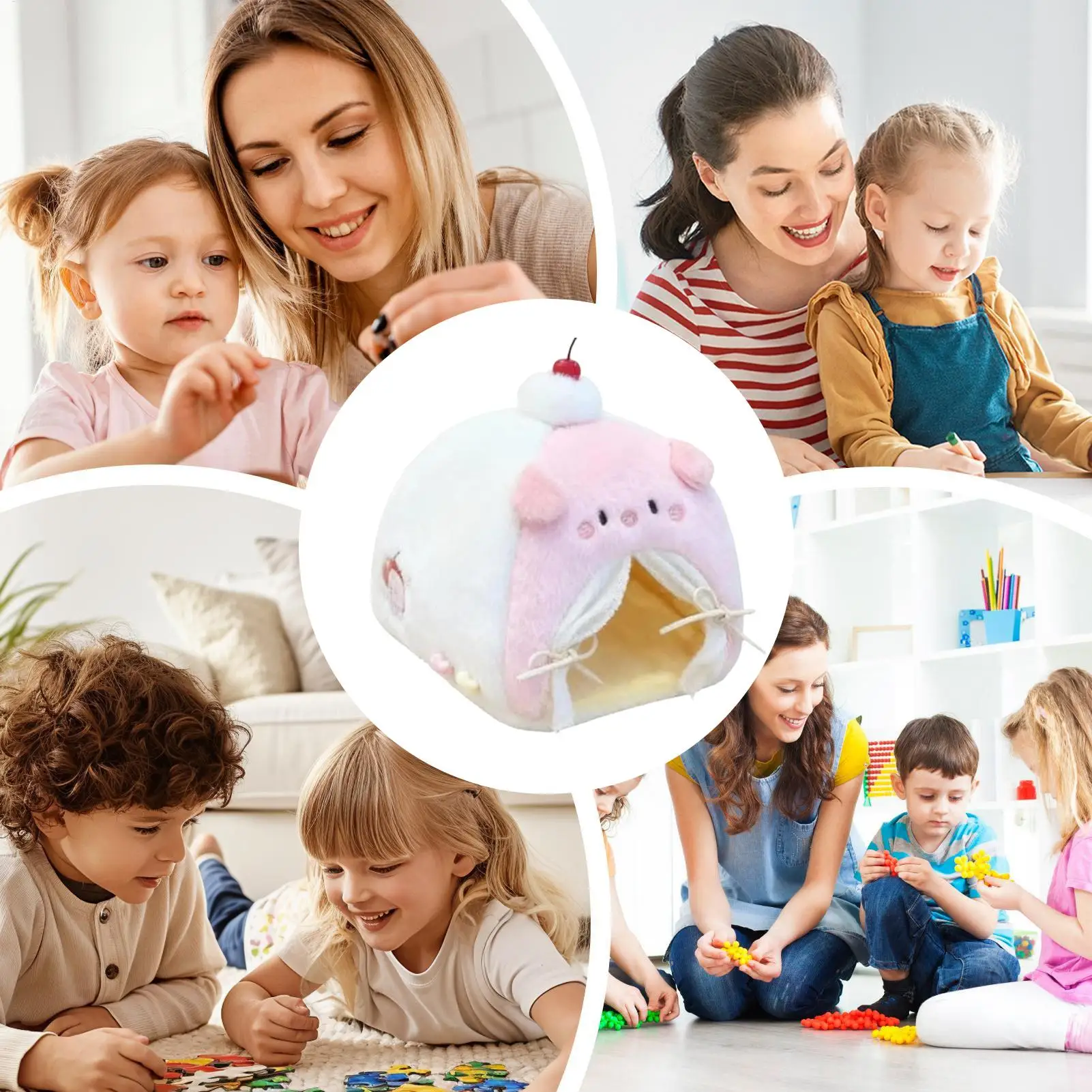 Toy Bed Playset Miniature Furniture Doll Tent Bed For Living Room Home Imaginative Play Stuffed Animals Indoor Desktop Display