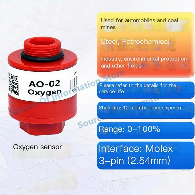 1PCS AO-02 Oxygen Sensor AO-03/06/07/08/09 Vehicle Exhaust Gas Detection Oxygen Concentration 100% New original